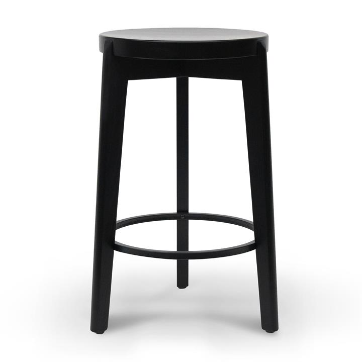 Keenan Solid wood Bar Stool Full Black By Interior Secrets